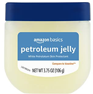 Amazon Basics Petroleum Jelly White Petrolatum Skin Protectant, Moisturizer for Chapped Lips and Irritated Skin, Unscented, 3.75 oz, 1-Pack (Previously Solimo)