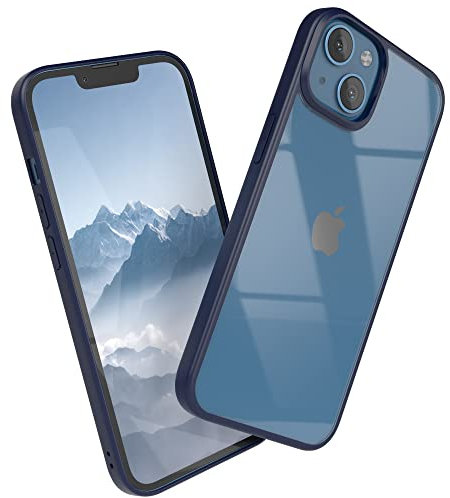 EAZY CASE Clear Hybrid Bumper Hülle kompatibel mit iPhone 13, Handyhülle mit Ultra Aufprallschutz, Stoßfest und Kratzfest, dünne Schutzhülle mit Kameraschutz, Slim Cover Handy Case, Nacht Blau