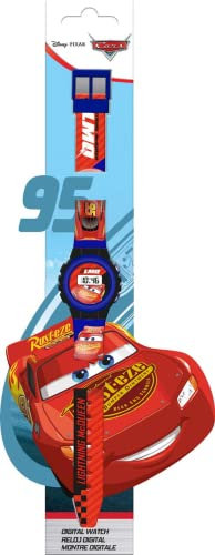 Disney Armbanduhr Digital, Cars, Digitale Armbanduhr mit rasantem Cars-Motiv, KL86098, Kids Licensing, 20 cm