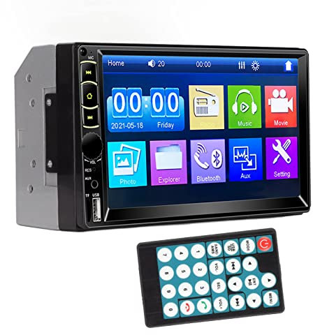 Bewinner 7 Zoll Doppel Din Autoradio, Bluetooth Autoradio MP5 Player mit Touchscreen, Freisprecheinrichtung, Rückfahrkamera, AM/FM