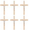 WEBEEDY 6 Stück Kruzifix Holz Kreuz Wandkreuz Kruzifix zur Firmung Geburt Kommunion Taufe Jesus Christus Buchenholz mit Metall Korpus Wandkreuz 12 cm Wandkreuz Ostern Geschenk (Log-Farbe)