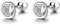 Orecchini minimalisti a perno in argento Sterling 925 con zirconia cubica 18G e zirconia cubica delicati, rotondi, per trago, elica, Oro bianco, Zirconia cubica