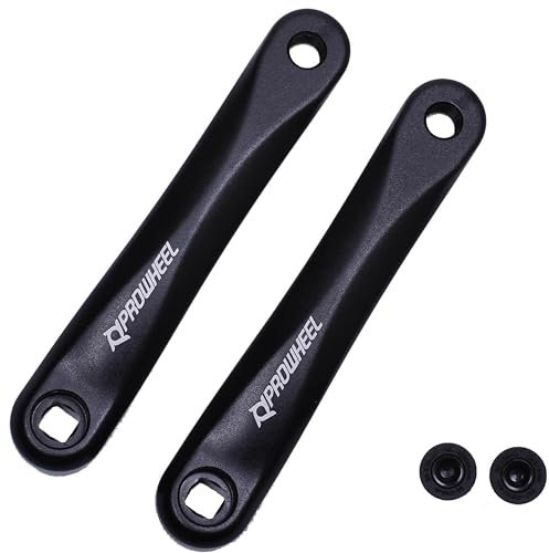 Prowheel Brazo de manivela de bicicleta disponible en agujero cuadrado, 152 mm/160 mm/165 mm/170 mm/175 mm, negro para bicicleta eléctrica, bicicleta plegable, bicicleta híbrida(1 par)