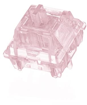 KiiBoom Linear 38gf Pink Rose Mechanical Keyboard Switch, 5 Pin Switch with PC Stem, Translucent PC Housing, 35 Pieces for Gaming DIY Keyboard