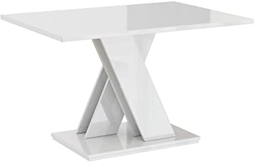 ALTDECOR Couchtisch, Kaffeetisch, ideal als Sofatisch oder Wohnzimmertisch, solide Konstruktion aus Möbelplatte,120x60x60 cm - Hochglanz Weiß - RONX Mini