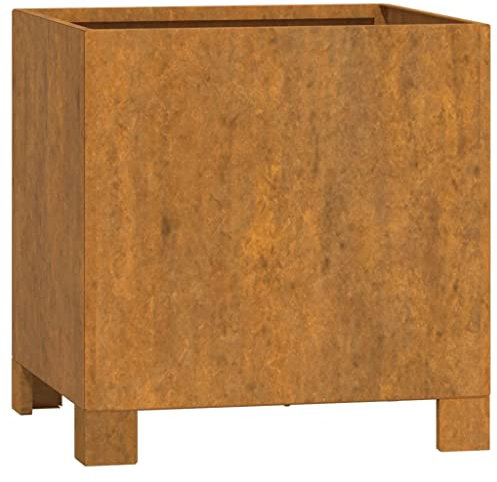 vidaXL Jardinière avec Pieds, Lit Surélevé, Bac à Fleurs, Pot de Plantes, Boîte à Fleurs Jardin Patio Terrasse, Rouillé 32x30x33 cm Acier Corten
