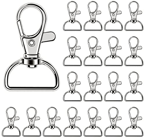 DENUOTOP 50 Piezas Llavero Giratorio, Llaveros Mosquetones, Gancho de Llavero Giratorio con Anillo en D, Gancho Langosta para Manualidades DIY, Mochila, Bolso, Proyectos Costura