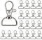 DENUOTOP 50 Piezas Llavero Giratorio, Llaveros Mosquetones, Gancho de Llavero Giratorio con Anillo en D, Gancho Langosta para Manualidades DIY, Mochila, Bolso, Proyectos Costura
