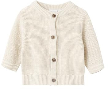 NAME IT Nbnbubba LS Knit Card Noos Maglione Cardigan, Peyote Melange, 12 Mesi Unisex-Bimbi