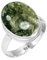 Jeweloporium 925 Sterling Silber Ringe für Damen Größe 53(16.9) Grün Echt Moss Agate Edelstein Jahrgang Silber Ringe Jubiläum - Geschenk Solitär Schmuck