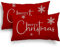 YCOLL Kissenbezug 30x50 2er Set Kissenbezug Weihnachten Kissenbezüge Dekokissen Leinen Kissenhüllen für Deko Weihnachten Sofa Schlafzimmer Couch 30x50 cm