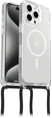 OtterBox React Necklace Hülle mit MagSafe für iPhone 15 Pro Max, ultraschlanke, schützende Hülle mit Verstellbarer und Abnehmbarer Handykette, Getestet nach Militärstandard, Transparent