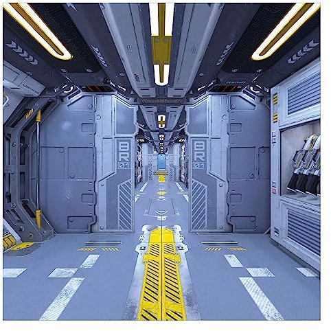 Bilderwelten Fototapete Gaming Sci-Fi Raumschiff Innenraum 288 x 288 cm Vlies-Tapete XXL Smart Wandtapete Wanddekoration Wohnzimmer Schlafzimmer