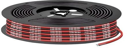 Cavo in silicone-1,3 mm²16AWG-Cavo elettrico super flessibile da 5m(2.5m nero e 2.5m rosso),ideale per modelli radiocomandati,elettrodomestici e molto altro ancora.