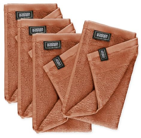 SCHÖNER WOHNEN Gästehandtücher 30x50 rot - Frottee Gästetuch Set im 4er Pack - Gesichtstücher Baumwolle Öko-Tex - klein - für Bad, WC, Baby, Kinder & Fitnessstudio - schnelltrocknend