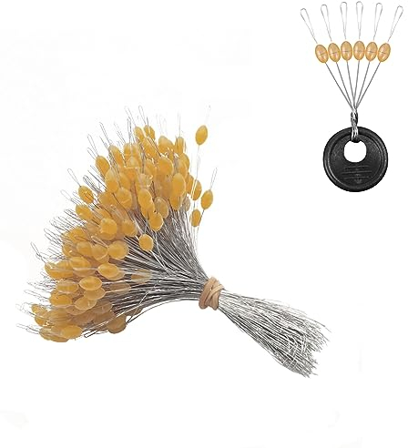 Angeln Bobber Stopper - 600 STK Schwarze Gummiperlen Gummiperlen Stopper Schnurstopper Zubehör für Angelschnüre 0.8#-5.0# [S]