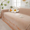 Sofa Bezug 180x130cm, Einfarbig mit Quasten Couchbezug 1 Sitzer Sofabezug Antirutsch Orange Sofa Überzug für Ledersofa