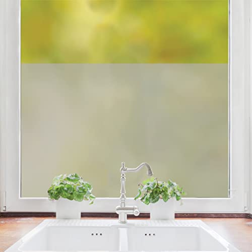 Wandtattoo Loft Sichtschutzfolie Fenster Milchglas Optik, Fensterfolie Blickdicht, Milchglasfolie Fenster, Fensterdeko Selbstklebende Folie, Fenster Dekoration, Sonnenschutz Fenster Klebefolie