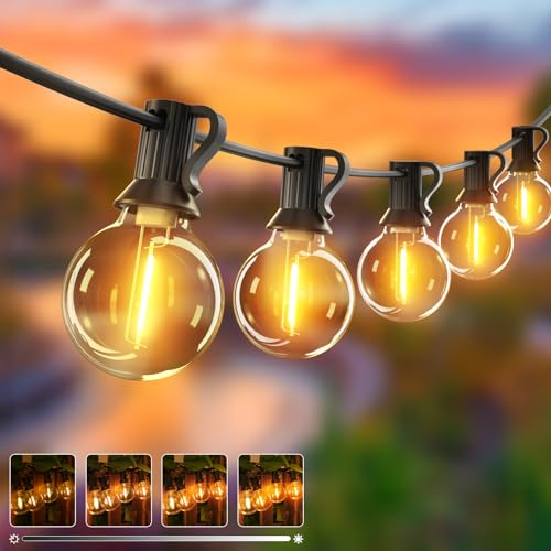 btfarm 23M Lichterkette Außen Dimmbar mit Timer, 30+3 LED Outdoor Lichterkette Strom Wetterfest Wasserdicht Lichterkette Glühbirnen für Garten Terrasse Hochzeiten Party, Warmweiß