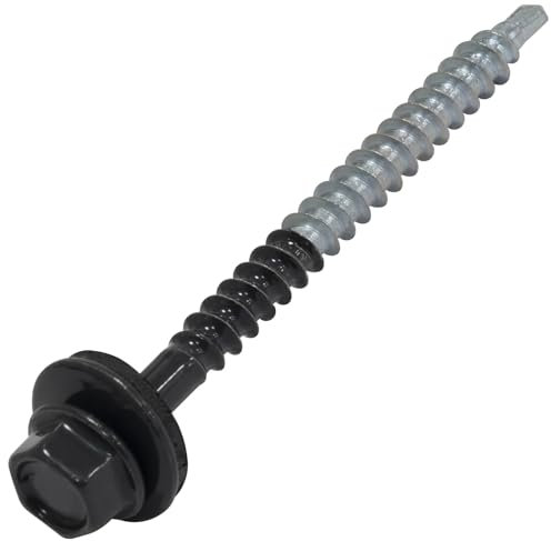 AERZETIX - C73147 - Lot de 60 Vis autoperceuses métal-bois Ø4.8x60 mm + rondelle d'étanchéité EPDM - RAL 7016 - DIN 7504K - empreinte de la tête 8 mm hexagonale - en acier au carbone