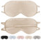 SILKTALE Schlafmaske Seide für Herren Frauen,19 Momme 100% Maulbeerseide Augenmaske für Seitenschläfer, Lichtblockierende Seiden Schlafbrille mit Verstellbares Gummiband für Reisen,Beige