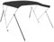 vidaXL Toldo Bimini de 3 Arcos, Capota Impermeable para Barco con Paredes Laterales, Cubierta para Barca, Protección contra Granizo Lluvia UV, Negro