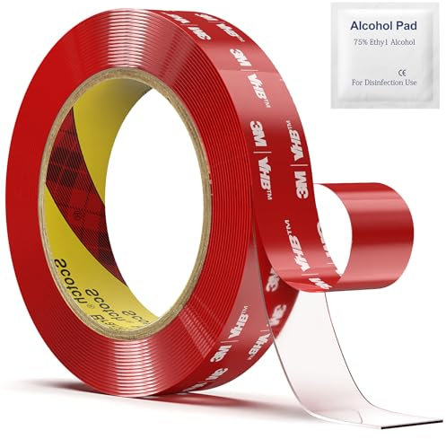 Winsay Nastro biadesivo trasparente, resistente, impermeabile, trasparente, per strisce LED da parete, lunghezza 4,8 m, larghezza 24 mm, decorazione auto, casa e ufficio