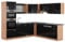 Vicco Eckküche R-Line, Schwarz Hochglanz/Goldkraft Eiche, 237 x 247 cm, AP Anthrazit