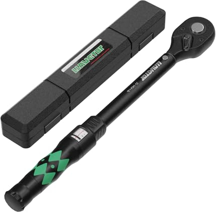 LLAVETOR Clé Dynamométrique 1/2, Haute Précision ±3%, 30-210 Nm Clé Dynamométrique avec Boîte de Rangement pour Motos, Voiture et Camion