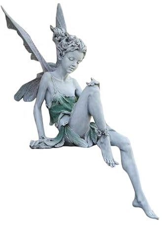 Sitzende Fee Gartendeko Figuren Gartenfiguren Für Außen Tudor Und Turek Sitzen Magische Fee Statue Harz Elfen Skulptur Mit Flügeln Gartendeko Ornament Sitzen Magische Fee Sitzende Elfen Gartenfiguren