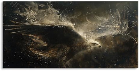 Paul Sinus Wandbild 120x60cm Adler Kunstwerk Vogel Dunkel Mystisch