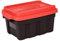 Keter Tuff Box 3x 11L Storage Boxes with Lid, Durable, Water Resistant, Large Capacity, Stackable, Black/Red