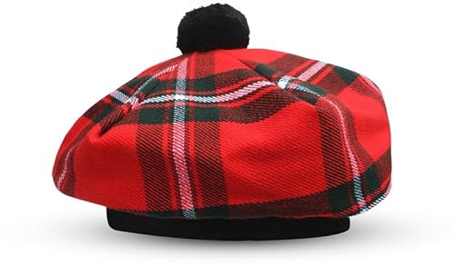 BELGLY Schottische Mütze Tam o' Shanter Acryl Tammy Jimmy Flat Bonnet in vielen Tartans