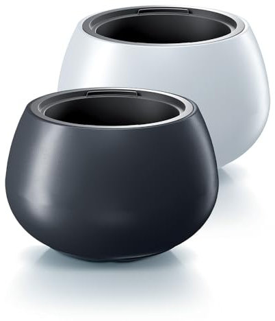 magubo Pflanzkübel Groß Außen - Blumentopf Mit Einsatz, Blumenkübel Aus Kunststoff, Blumentopf Groß Draussen, Übertopf, Blumentopf Groß für Garten und Balkon (MDBHEK, ⌀44 cm Weiß)