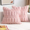 ZWJD 2er Set Rosa Kissenbezug 50x50 Kunstpelz Plüsch Kissenbezüge Weiche Kissenhülle Flauschig Dekokissen Moderne Kissen Deko für Wohnzimmer Sofa Schlafzimmer Auto Dekor Sofakissen 50 x 50cm