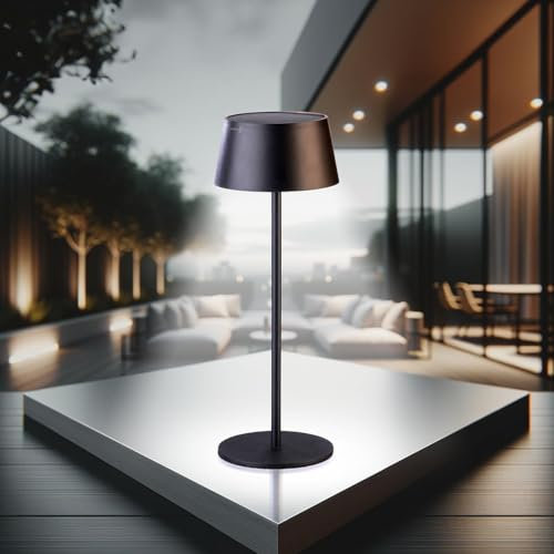 Lunartec Solar Tischlampe: LED-Solar-Tischleuchte, 150 Lumen, 1.200 mAh, dimmbar, USB (LED Tischlampe, Akkun, Kabellose Stehlampe)