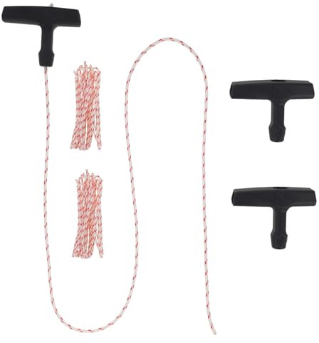 Sosoport 3 Sets Pull Cord for Lawn Mower Starter Rope Mower Pull Rope Guide Attic down Use Random Color