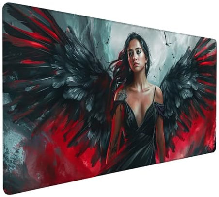 Rot Schreibtischunterlage Flügel Mousepad Groß 1200 x 600 x 3 mm XXL Mauspad mit Wasserdicht rutschfest Gummibasis, für PC MacBook und Laptop Mousepad Gaming Zubehör für Büro Deko Aesthetic Z-852