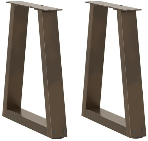 vidaXL Pieds de Table à Manger en Forme de V 2 pcs Acier Naturel Acier, Pied de Table, Pied Noir de Table à Manger, Pied de Table sur Pied