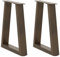 vidaXL Pieds de Table à Manger en Forme de V 2 pcs Acier Naturel Acier, Pied de Table, Pied Noir de Table à Manger, Pied de Table sur Pied