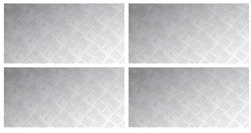 vidaXL Rechteckige Silberne Treppenstufen | Geometrisches Muster | rutschfeste Matten | Langlebige Aluminium | Innenbetrieb | Set aus 4 | 80 x 40 x 0,2 cm