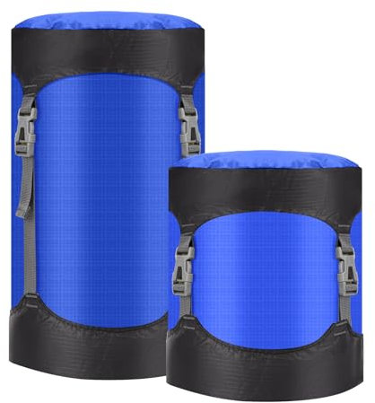 Compression Stuff Sack, 8L/15L/25L/35L/52L Sleeping Bag Compression Sack Great for Compression Bag Waterproof Outdoor Storage Bag for Backpacking, Traveling,Hiking and Camping (Royal Blue, L)