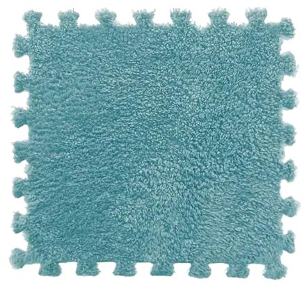 12 Stück Plüsch-Puzzle-Bodenschaummattenfliesen, Plüsch-Puzzlematte, Flauschige, Schneidbare, rutschfeste, Ineinandergreifende Teppichfliesen - FLUFFTILE