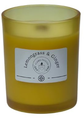 Flame Passion Luxuriöse Duftkerze im goldenen Glas (Lemongrass & Ginger)