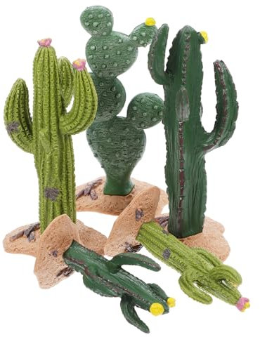Zerodeko 5Pièces Mini Cactus Artificiels pour Table de Sable Modèle de Paysage Miniature Décoration de Accessoires Simulés pour Terrarium et Jardin