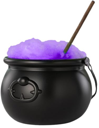 Generico Gran caldero – Soporte para fiestas de 7 colores – Ideal para caramelos, hielo seco o exhibición de ponche de embrujado en casa o decoración exterior o evento temático