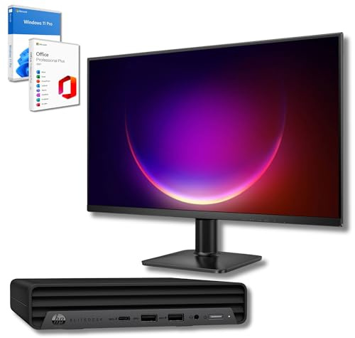 HP Bundle EliteDesk 800 G6 Mini PC | Intel Core i5-10500T | 16 GB RAM | 512GB SSD Nvme Monitor 27” FullHD Win 11 Pro Garanzia 36 Mesi