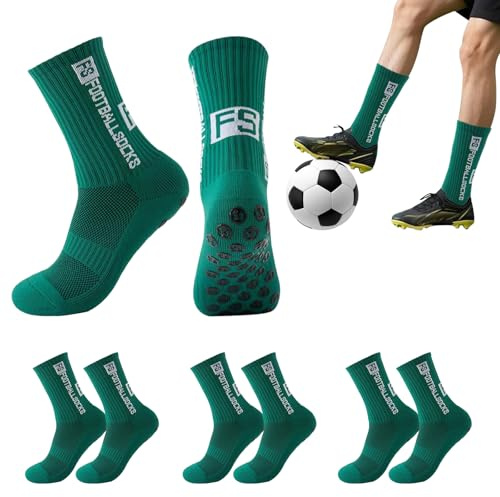 BEKKLPOU 3 Paar Fußballsocken, 39-46 Fussballsocken, Grip Socken Fussball, Atmungsaktive Fußballsocken, Gripsocken, Herren Fußballsocke Für Herren Fussball Basketball Laufen Radfahren