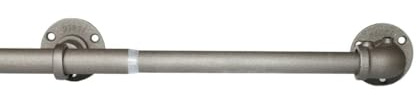 Gunmetal Industrial Room Darkening Extendable Metal Curtain Pole, 120-210cm | Gunmetal extendable metal curtain pole set. Adjustable 120-210cm. Ideal for room darkening curtains. Strong and durable.