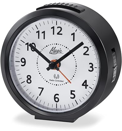 Atlanta Funkwecker Analog Licht Snooze Crescendo Zahlen - 2830/7M (Schwarz)